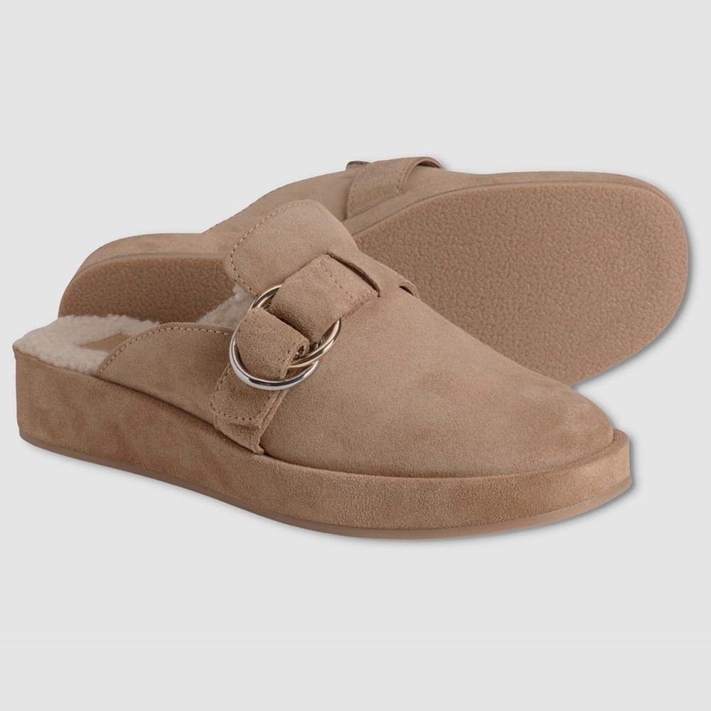 Womens Dolce Vita Astor Plush Slides / Shoes - NWT 8.5 Tan Suede - #45938-OF